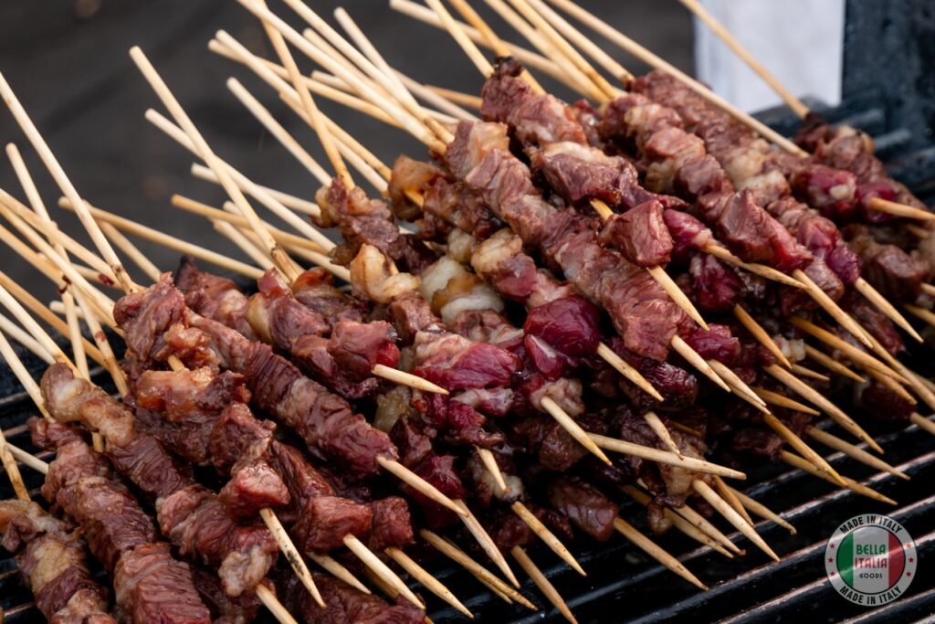 Typical Italian arrosticini of lamb Arrosticini,